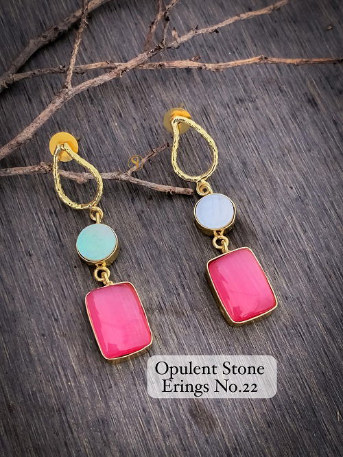 2 Designer Wedding Wear Opulent Stone Earrings Suppliers In India
